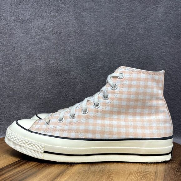 Converse Chuck Taylor 70 Pink Gingham Shoes Women's 9 Canvas High Top Checkered - Picture 3 of 8
